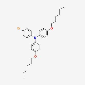 Chemical structure of 4-Bromo-N,N-bis(4-(hexyloxy)phenyl)aniline