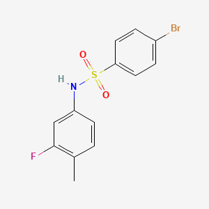 Chemical structure of 4-bromo-N-(3-fluoro-4-methylphenyl)benzenesulfonamide