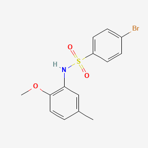 Chemical structure of 4-bromo-N-(2-methoxy-5-methylphenyl)benzenesulfonamide