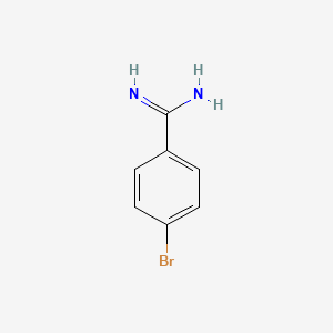 Chemical structure of 4-Bromobenzenecarboximidamide Hydrochloride