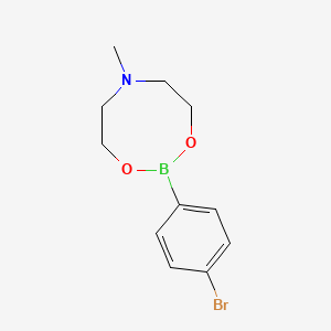 Chemical structure of 2-(4-Bromophenyl)-6-methyl-1,3,6,2-dioxazaborocane
