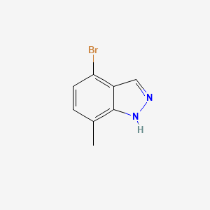 Chemical structure of 4-bromo-7-methyl-1H-indazole
