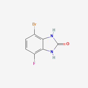 Chemical structure of 4-Bromo-7-fluoro-1H-benzo[d]imidazol-2(3H)-one