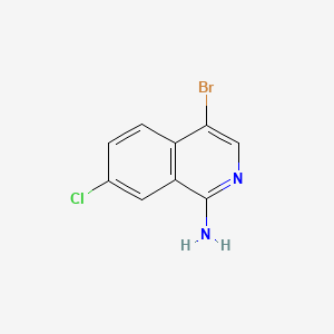 Chemical structure of 4-Bromo-7-chloroisoquinolin-1-amine
