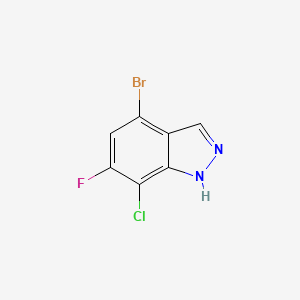 Chemical structure of 4-Bromo-7-chloro-6-fluoro-1H-indazole