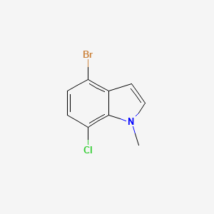 Chemical structure of 4-Bromo-7-chloro-1-methyl-1H-indole