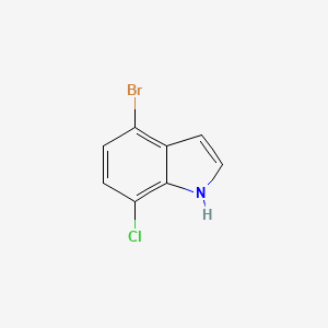 Chemical structure of 4-Bromo-7-chloro-1H-indole
