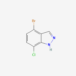 Chemical structure of 4-Bromo-7-chloro-1H-indazole