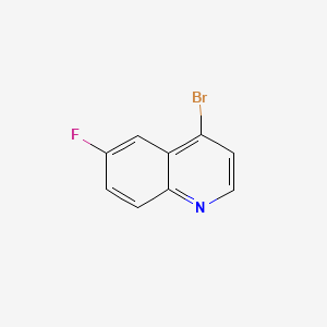 Chemical structure of 4-Bromo-6-fluoroquinoline