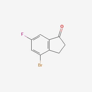 Chemical structure of 4-Bromo-6-fluoro-2,3-dihydro-1H-inden-1-one