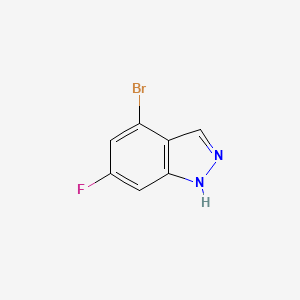 Chemical structure of 4-bromo-6-fluoro-1H-indazole