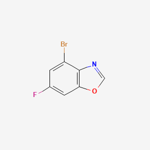 Chemical structure of 4-Bromo-6-fluoro-1,3-benzoxazole