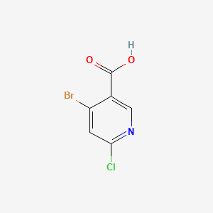 Chemical structure of 4-Bromo-6-chloronicotinic acid