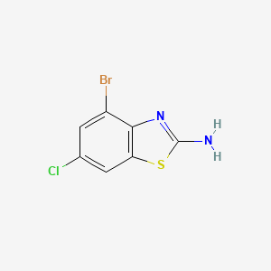 Chemical structure of 4-bromo-6-chlorobenzo[d]thiazol-2-amine