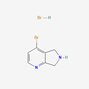 Chemical structure of 4-Bromo-6,7-dihydro-5H-pyrrolo[3,4-b]pyridine hydrobromide