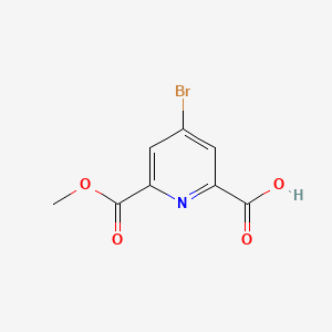 Chemical structure of 4-Bromo-6-(methoxycarbonyl)picolinic acid