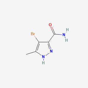 Chemical structure of 4-Bromo-5-methyl-1H-pyrazole-3-carboxamide