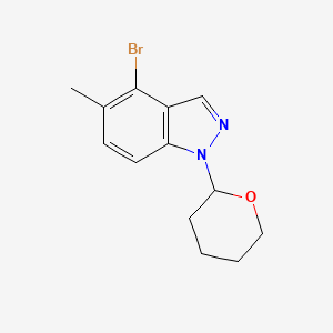 Chemical structure of 4-Bromo-5-methyl-1-(tetrahydro-2H-pyran-2-yl)-1H-indazole