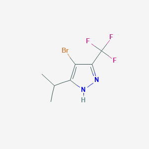 Chemical structure of 4-Bromo-5-iso-propyl-3-(trifluoromethyl)-1H-Pyrazole