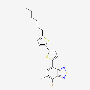 Chemical structure of 4-bromo-5-fluoro-7-(5'-hexyl-[2,2'-bithiophene]-5-yl)benzo[c][1,2,5]thiadiazole