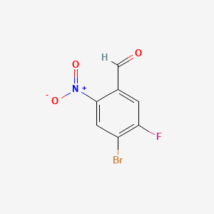 Chemical structure of 4-Bromo-5-fluoro-2-nitrobenzaldehyde