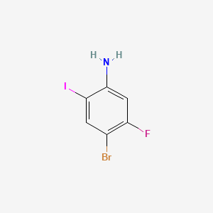 Chemical structure of 4-Bromo-5-fluoro-2-iodoaniline