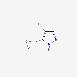 Chemical structure of 4-Bromo-5-cyclopropyl-1H-pyrazole