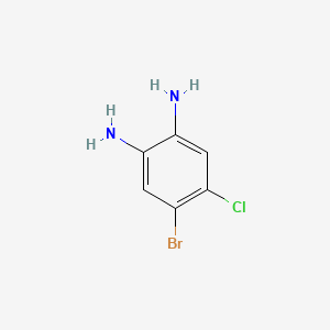 Chemical structure of 4-Bromo-5-chlorobenzene-1,2-diamine