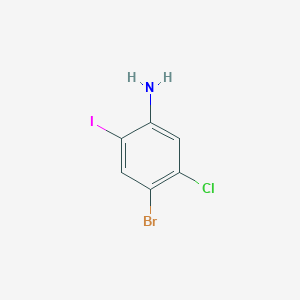 Chemical structure of 4-Bromo-5-chloro-2-iodoaniline