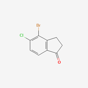 Chemical structure of 4-Bromo-5-chloro-2,3-dihydro-1H-inden-1-one