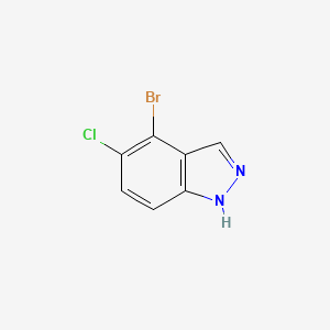 Chemical structure of 4-Bromo-5-chloro-1H-indazole
