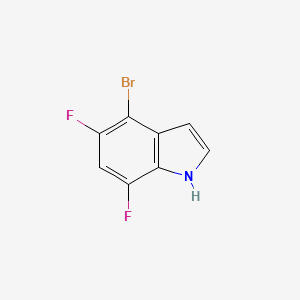Chemical structure of 4-Bromo-5,7-difluoro-1H-indole