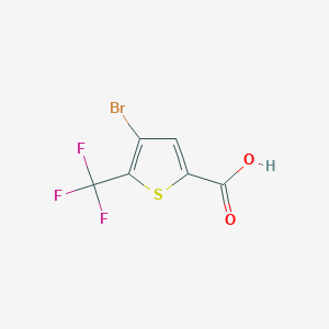 Chemical structure of 4-Bromo-5-(trifluoromethyl)thiophene-2-carboxylic acid