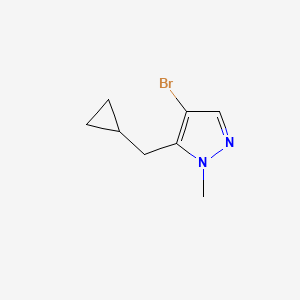 Chemical structure of 4-bromo-5-(cyclopropylmethyl)-1-methyl-1H-pyrazole