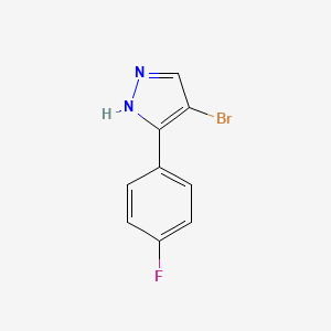 Chemical structure of 4-Bromo-5-(4-fluorophenyl)-1H-pyrazole