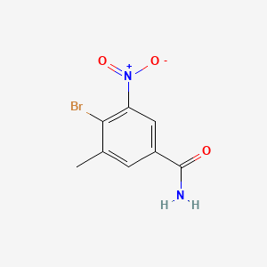 Chemical structure of 4-Bromo-3-methyl-5-nitrobenzamide