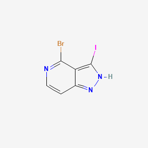 Chemical structure of 4-bromo-3-iodo-1H-pyrazolo[4,3-c]pyridine