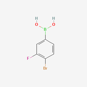 Chemical structure of 4-Bromo-3-fluorobenzeneboronic acid