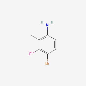 Chemical structure of 4-Bromo-3-fluoro-2-methylaniline