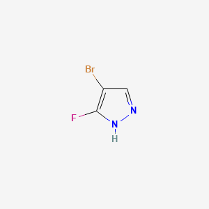 Chemical structure of 4-bromo-3-fluoro-1H-pyrazole