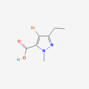 Chemical structure of 4-Bromo-3-ethyl-1-methyl-1H-pyrazole-5-carboxylic acid