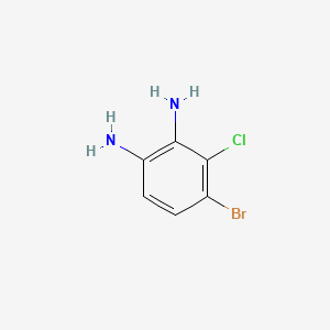 Chemical structure of 4-Bromo-3-chlorobenzene-1,2-diamine