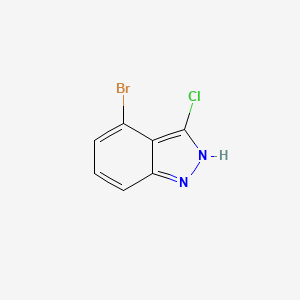 Chemical structure of 4-Bromo-3-chloro-1H-indazole