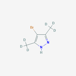 Chemical structure of 4-Bromo-3,5-(dimethyl-d6)-pyrazole