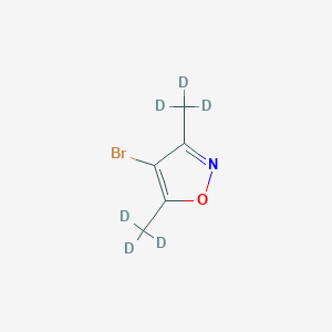Chemical structure of 4-Bromo-3,5-(dimethyl-d6)-isoxazole