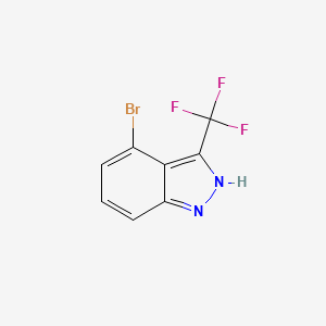 Chemical structure of 4-Bromo-3-(trifluoromethyl)-1H-indazole