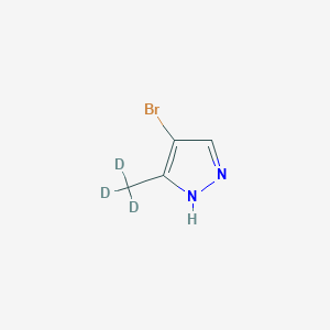 Chemical structure of 4-Bromo-3-(methyl-d3)-pyrazole