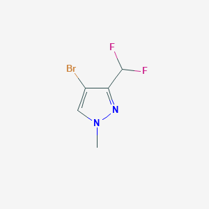 Chemical structure of 4-Bromo-3-(difluoromethyl)-1-methyl-1H-pyrazole
