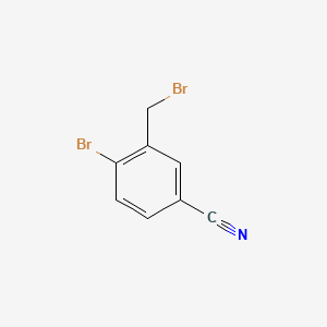 Chemical structure of 4-Bromo-3-(bromomethyl)benzonitrile