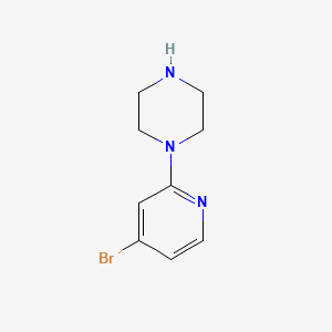 Chemical structure of 4-Bromo-2-Piperazinopyridine